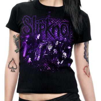 Slipknot - Acid Burn Girls S/S T-Shirt In Black, Size: X-Large, Color: Black