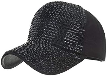 Pausseo Women's Baseball Caps, Fashion Adjustable Cotton Cap Star Rhinestone Cap Sun Hat