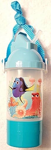 Finding Dory Water Bottle - Finding Dory Rock N Sip N Snack Canteen Water Bottle with Removable and Adjustable Lanyard - (Turquoise and Blue - Dory) by Oceanus Prods