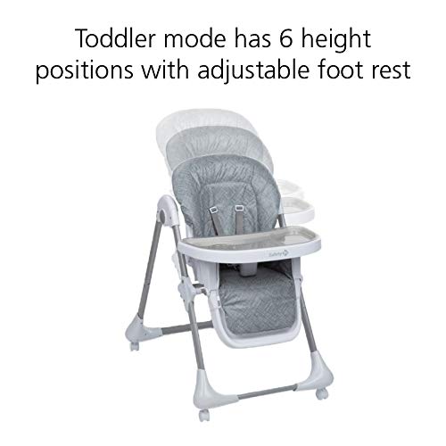 Safety 1st High Chairs for Babies and Toddlers, 3-In-1 Grow and Go with Tray and Adjustable Seat, Birchbark