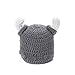 Ypser Cute Bull Horn Beanie Cap Handmade Knitted Crochet Viking Beanie