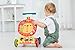 Labebe Wooden Push and Pull Toy, Activity Baby Walker, Toddler Learning Cart - Yellow Lion