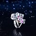 dnswez Statement Rings Multi -Color Change Crystal Ring 3D Birthstone Colorful 18k Gold Plated Cocktail Rings for Women