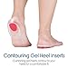 Silicone Gel Heel Cups, Shoe Inserts Silica Gel Pads Insole for Plantar Fasciitis, Bone Spurs Pain Relief, Sore Heel Pain, Achilles Pain and Foot Care (Red Women's 4.5-8.5)