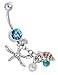 VAGA Belly Button Rings Stainless Steel Jewelry Silver Bellyring/Navel/Bellybutton Piercing/Bananabell With Pearls/Beads and Starfish Cute Trendy Rings
