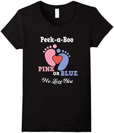 Women's Pink or Blue We Love You Gender Reveal T-Shirt Small Black