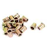 uxcell 20 Pcs M12x22mm Zinc Plated Flat Head Blind Rivet Nut Insert Nutserts