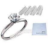 Eiito Ring Size Adjuster (Set of 4 Sizes), Ring Adjusters -Assorted Sizes, Ring Size Reducer Ring Guard Snuggies with Silver Polishing Cloth (1.2mm/2mm/3mm/4mm)