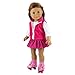 Barwa 2 Sets Doll Clothes and 2 Pairs Ice Skates Boots Shoes Fashion Autumn Clothing Dress Sets Compatible for 18 Inch Doll Xmas Gift