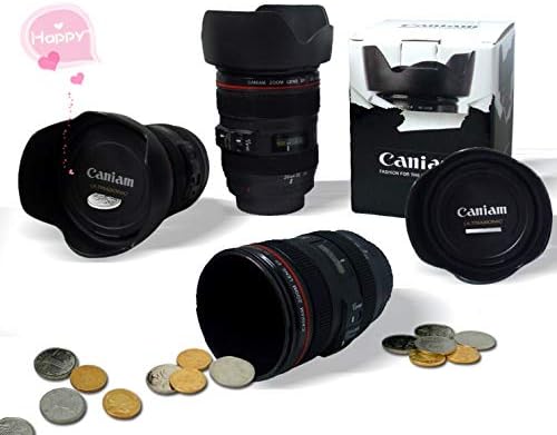 SLR Lens Piggy Bank Great Gift for Birthday for Family and Friends Cans Decorative Kids Adults Piggy Bank for Home Bedroom Party Decorations Valentine's Day Kid's Birthday Gift