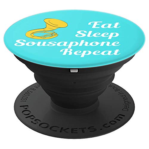 Sousaphone Player Gift - Eat Sleep Sousaphone Repeat - Aqua - PopSockets Grip and Stand for Phones and Tablets