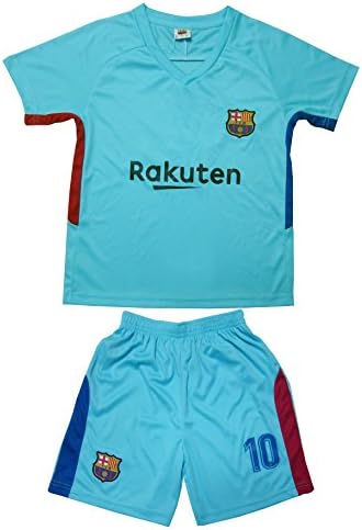 2017/2018 BARCELONA #10 MESSI KIDS AWAY SOCCER FOOTBALL JERSEY &amp; SHORTS SOCKS YOUTH SIZES