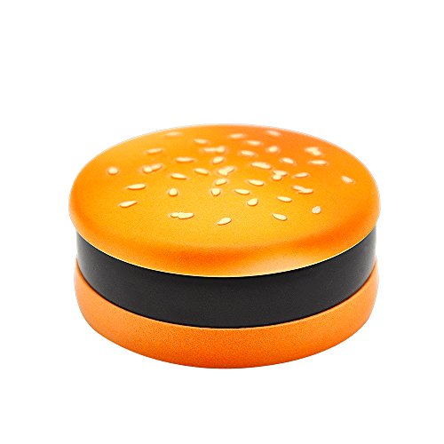 Autumn Water Hamburger Herb Grinder 3 Part 55 MM With Shark Teeth Metal Spice Herb Grinder Spice Grinder Hand Muller - Thumbnail 6