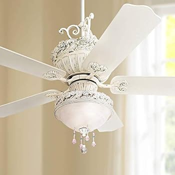 52 Casa Shabby Chic Ceiling Fan Antique Floral Scroll Rubbed