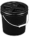 2 Gallon Black Bucket with Black Gamma Seal Screw-on threaded lid