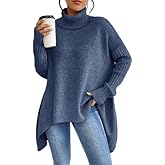 SKAYS Women's Oversized Turtleneck Batwing Sweater Casual Fall Long Sleeve Knit Pullover Tops