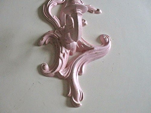 PAIR of Wall Candleholders, Wall Sconces, Shabby Chic, Distressed, Pink and Gold, Nursery Room Decor, Girls room, Kids Room, Upcycled, Vintage ge