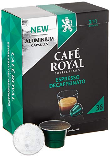 Café Royal Espresso Decaffeinato 36 Kapseln für Nespresso Kaffee Maschine - 5/10 Intensität - UTZ-zertifiziert…