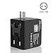 Travel Adapter, Turobot Universal Charger AC Adapter with Dual USB Port for US/ EU/ AU/ UK 150 + Countries