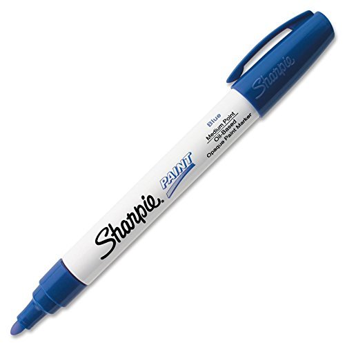 Sharpie Oil-Based Paint Marker, Medium Point, Blue Ink, Pack of 3