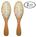 Oval Paddle Brush, 2 Pack, Massage Pins Brush, Detangling Brush by Better Beauty Products, Professional Salon Brushes, 100% Natural Wood Base and 100% Wood Scalp Massaging Bristles