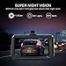 TOGUARD Dash Cam 6 LEDs Night Vision Car Camera 1080P FHD DVR Dash Camera for Cars, 3” Screen 170° Wide Angle, Parking Monitor, G-Sensor, WDR, Motion Detection