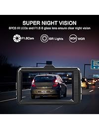 TOGUARD Dash Cam 1080P Full HD Car Camera DVR Dashboard Camera para automóviles con Super Night Vision, 3 ”Pantalla 170 ° Gran Angular, Monitor de estacionamiento, G Sensor, WDR, Detección de movimiento