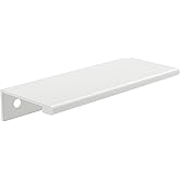 Richelieu Hardware BP98988030 Lincoln Collection 3 1/8-inch (80 mm) Center-to-Center White Modern Cabinet and Drawer Edge Pull Handle for Kitchen, Bathroom, and Furniture