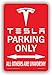 Funny HAHA USA Tesla Parking Only Unworthy Personalized Parking Sign - Aluminum 8 x 12 Red, White