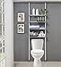 ALLZONE 4 Tier Over Commode Shelving, Over The Toilet Storage Rack, No Drilling, Easy to Assemble, Pole Height 92-116 Inch, White