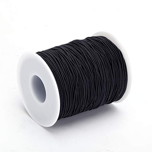 Senkary Elastic String Cord Elastic Thread Beading String Cord for Jewelry Making Bracelets Beading, 100 Meters (Black, 0.8 mm)