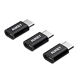 AUKEY USB C Adapter to Micro USB (3-Pack) OTG Supported USB C Connector to Micro USB with 56k Resistor Data Sync and Charge Compatible with Google Pixel 2/Pixel 2 XL, Huawei P10/P20 etc.