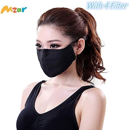 Mzar Dust Mask Pollution With 2 Filter,Layer Protection from Exhaust Gas Anti Pollen Allergy Washable Environmentally Friendly PM2.5 Half Face Mask Men Women (Cotton Mask)