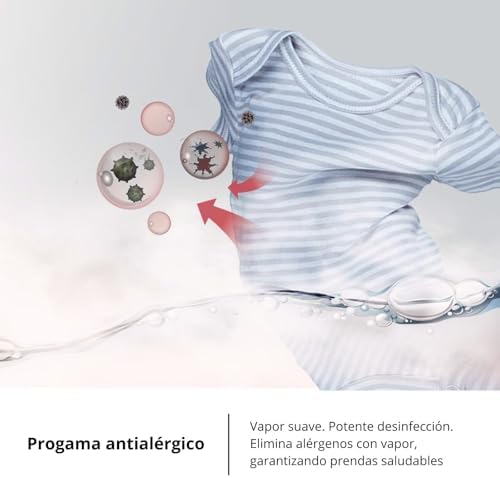 Corberó - Máquina de Lavar Roupa de Carga Frontal | CLT120514VIN | 12 kg | 1400 RPM | 16 Programas | Função de Vapor | Branco