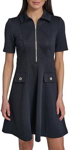 tommy hilfiger women's peter pan collar a line dress Tommy Hilfiger Women's Long Sleeve Collared Peter Pan Shift Mini Dress, Sky  Captain/Ivory, 0 at Amazon Women's Clothing store