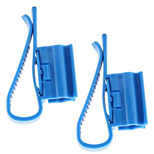2Pcs Aquarium Hose Holder Multifunction Plastic Adjustable Fish Tank Mounting Clip Water Pipe Tube Clamp Hose Holder for 8mm to 16mm Hoses Blue