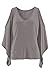 Pink Queen Lady's Vogue Shoulder Off Loose Dolman Top Blouse Gray Size XL