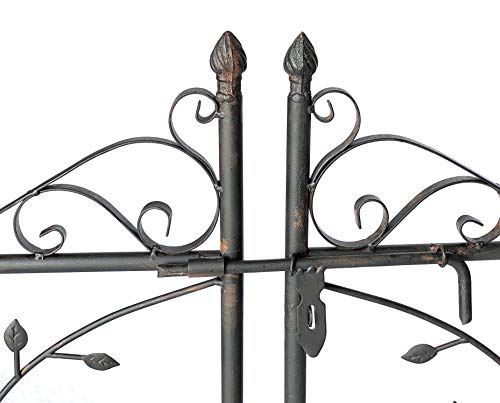 DanDiBo Rosenbogen mit Tür Metall 18602 Torbogen Gartentor Eisen Rankhilfe Rankgitter Rundbogen Tür – Bild 5
