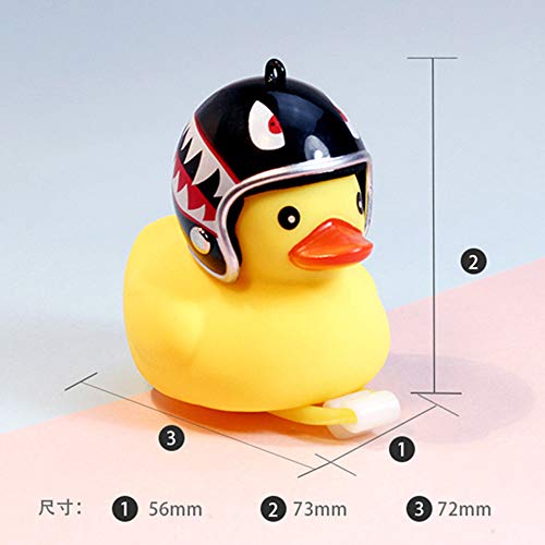 YBB 2 PCS Helmet Duck Bike Horn, Novelty Bicycle Bell Squeeze Horns Cycling Light for Toddler Children Adults Bicycle - Thumbnail 6