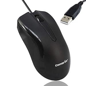 Combrite M40 USB Wired Optical Mouse With Comfort Rubber Scroll Wheel & Red LED For PC And Laptops, Windows, Mac OS…