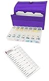 Twice-a-Day Weekly Pill Organizer with Travel Pill Case (Purple)