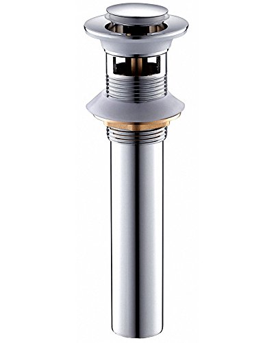 700Brass Pop-Up Drain Plumbing Sink Trim Kit, Solid Brass, Polished Chrome, with Overflow Function, Lavatory Vessel Sink Drains Size 36, Coming with Tailpiece