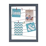 HANTAJANSS Picture Board Wall Mount Hanging Photo Display Rail with Clips and Chains 13