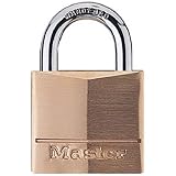 Master Lock 140D Solid Brass Keyed Different Padlock with 1-9/16-Inch Wide Body, 1/4-Inch Shackle
