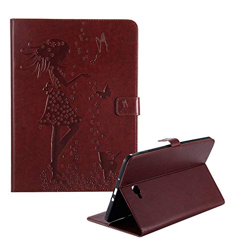 Funyye Magnetic Flip Closure Case for Samsung Galaxy Tab A SM-T580,Luxury PU Leather Wallet with Credit Card Holder Slots Soft Silicone Ultra Thin Case for Galaxy Tab A 10.1(SM-T580/SM-T585),Brown