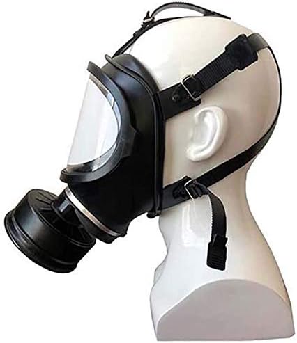Full Face Gas Mask, Protective Mask, with Adjustable Strap for Eye Protection Respiratory Protection, Respirator +Canister Respirators