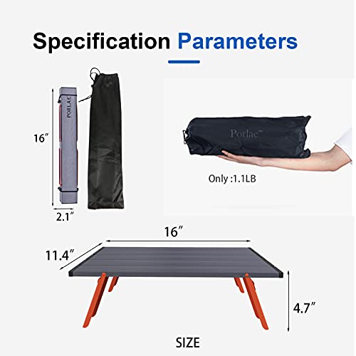 Porlae Beach Table for Sand Foldable，Small Portable Camping Table