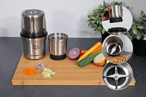 TZS First Austria elektrische Kaffeemühle Gewürzmühle Zerkleinerer für Kaffeebohnen, Nüsse, Gewürze, Gemüse, 2… – Bild 5
