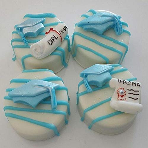 SAKOLLA Graduation Cake Fondant Mold - Graduation Cap/Diploma Silicone Mold Cupcake Toppers Chocolate Candy Mold for Graduate Themed Party Cake Decoration Supplies - Thumbnail 2