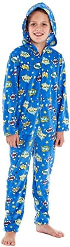 Unisex Hooded Comic Micro Fleece Warm Onesie All in One 7 to 13 Years